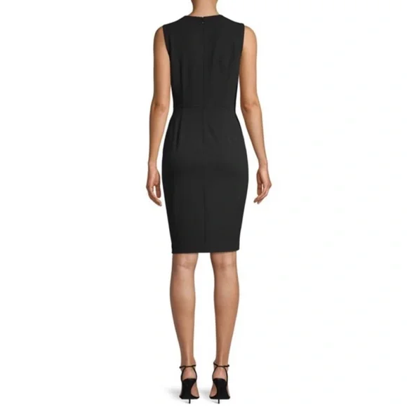 🖤NEW! Calvin Klein Classic Black Sleeveless Mid Length Dress LBD Size 4 - Picture 2 of 14